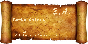 Barka Aminta névjegykártya